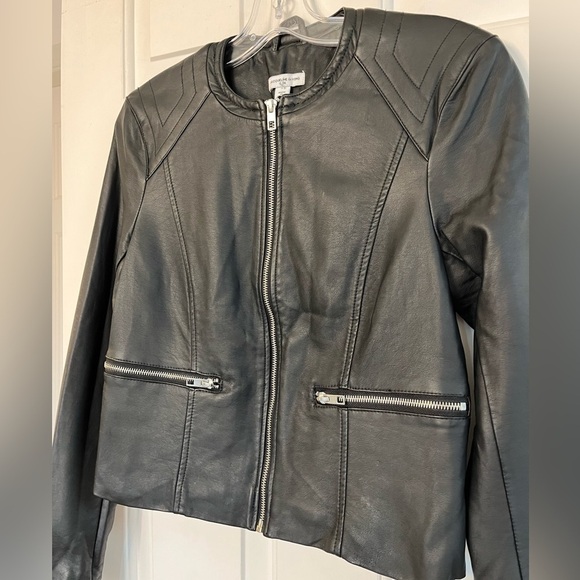 Jacqueline de Yong Dream Faux Leather Cropped Jacket Black 36 - Picture 6 of 16